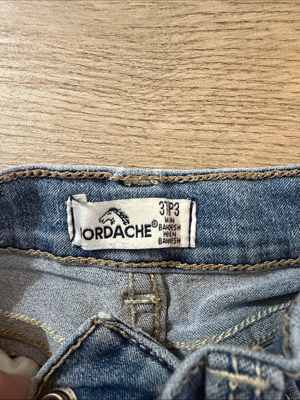 Jordache Blue Denim Shorts with White Crochet Trim